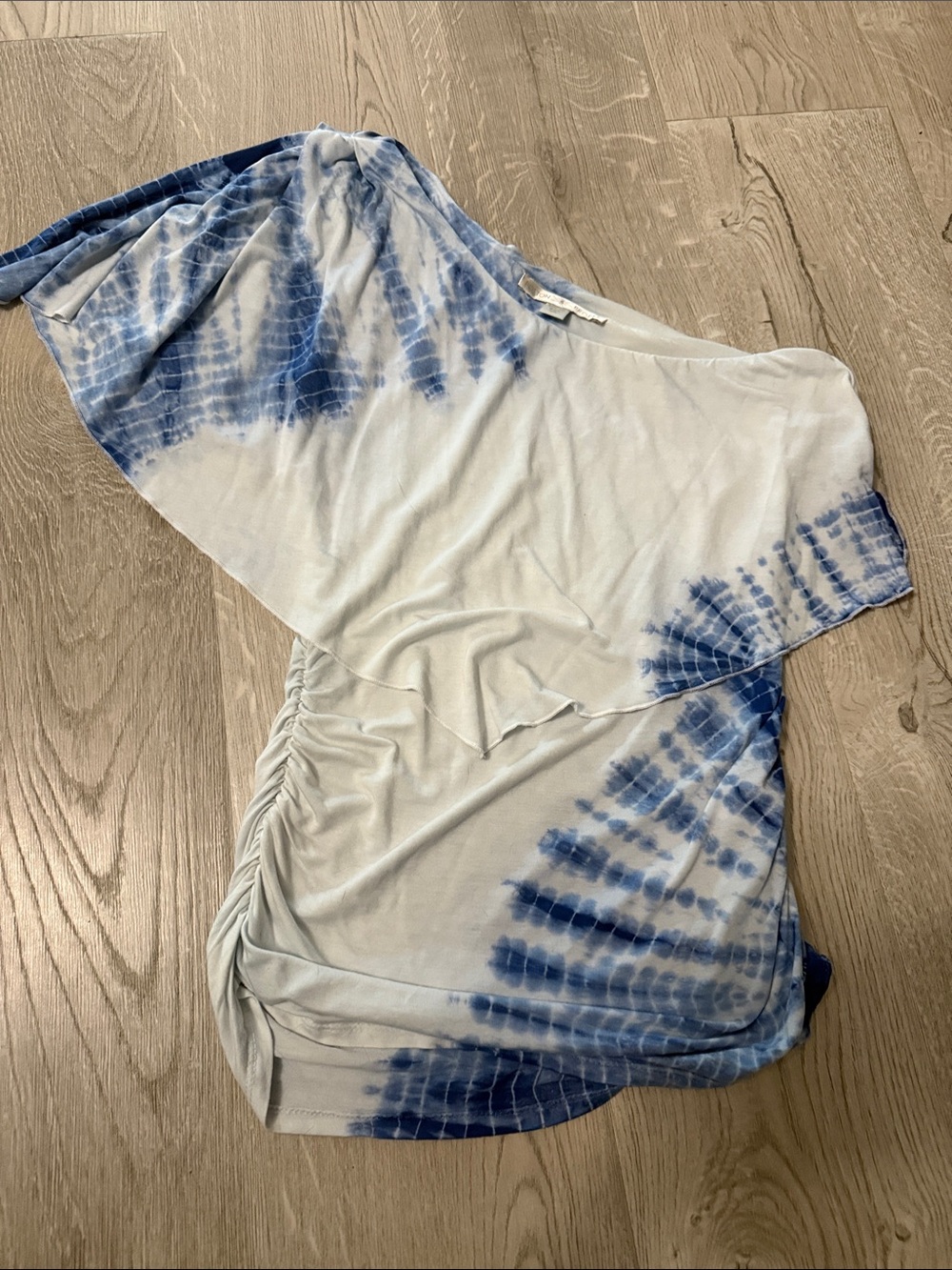 Boston Proper Blue & White Tie-Dye Blouse